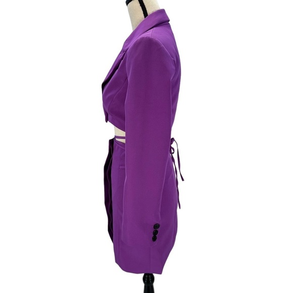 Topshop Cut Out Blazer Dress - Purple - size 2 - Picture 4 of 9